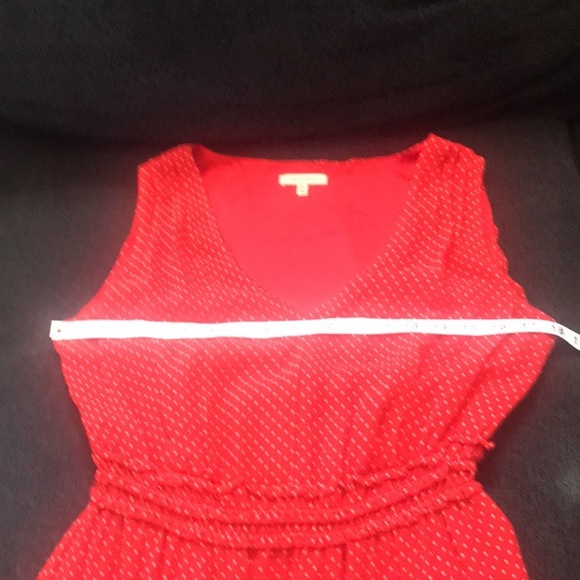 Max Studio Mini Polka Dot Ruffled Elastic Waist w/Flowers along Hem Midi Dress-M - Picture 8 of 10